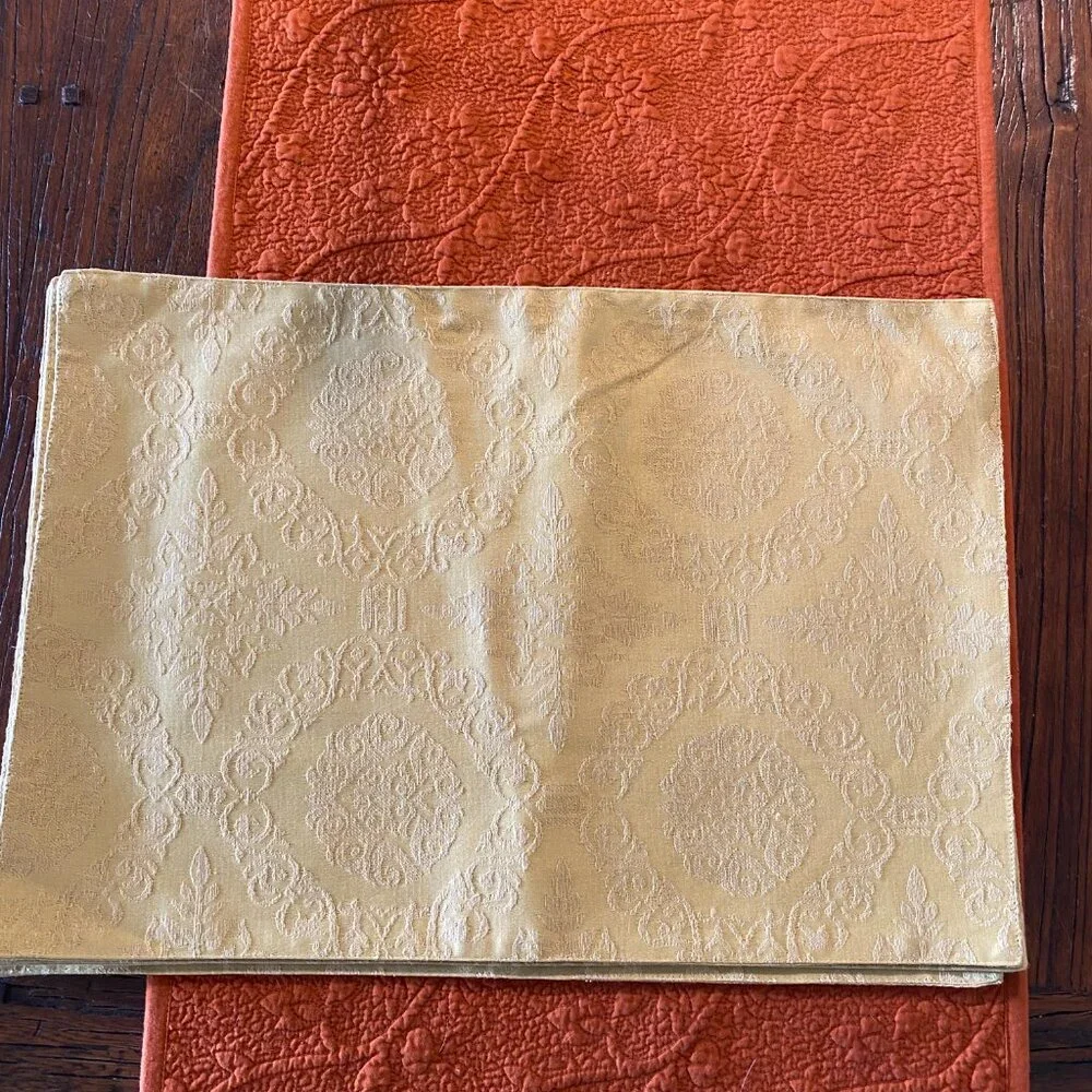 Pier 1 Imports Gold Jacquard Placemats – Set of 4 - Perfect for the Holidays